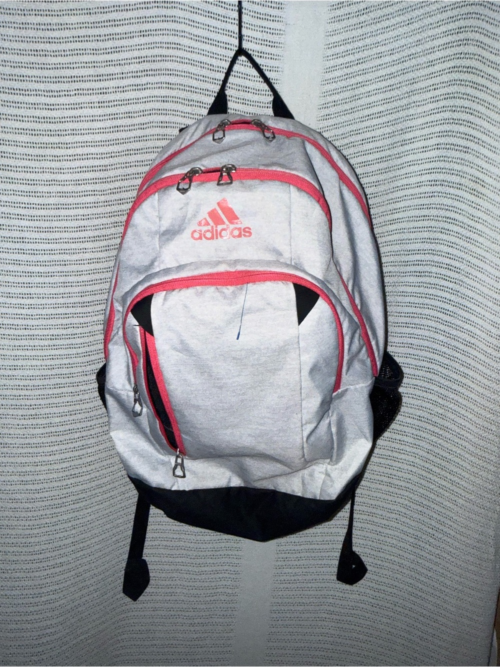 adidas White and Pink Kids Backpack
